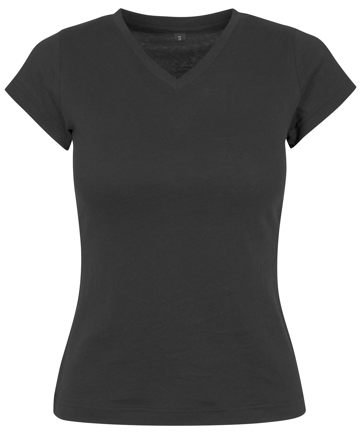 Tryck din logga på T-shirts från Build Your Brand - Anpassa Build Your Brand Basic Tee - Dam i färgen Svart för företag, föreningar och privatpersoner