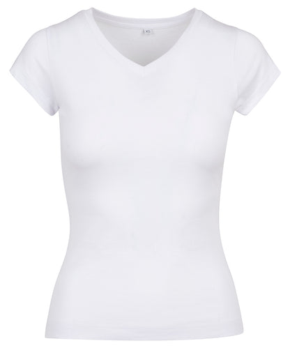 Tryck din logga på T-shirts från Build Your Brand - Anpassa Build Your Brand Basic Tee - Dam i färgen Vit för företag, föreningar och privatpersoner