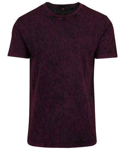 Tryck din logga på T-shirts från Build Your Brand - Anpassa Acid Wash T‑Shirt - Herr i färgen Mörk lila för företag, föreningar och privatpersoner