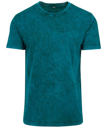 Tryck din logga på T-shirts från Build Your Brand - Anpassa Acid Wash T‑Shirt - Herr i färgen Teal för företag, föreningar och privatpersoner
