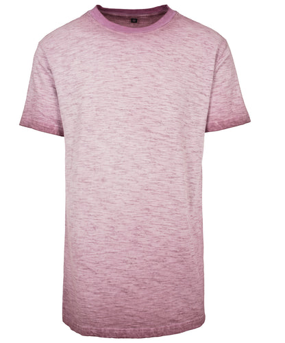 Tryck din logga på T-shirts från Build Your Brand - Anpassa Spray Dye T‑Shirt - Herr i färgen Burgundy för företag, föreningar och privatpersoner