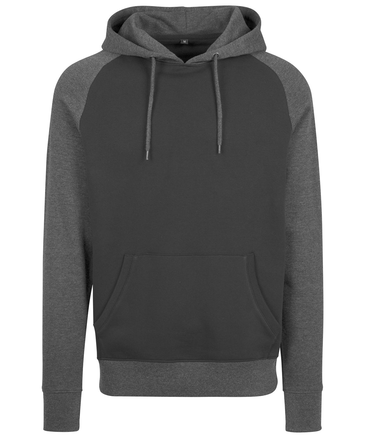 Tryck din logga på Hoodies från Build Your Brand - Anpassa Build Your Brand - Hoodie i Raglanmodell i färgen Mörkgrå för företag, föreningar och privatpersoner