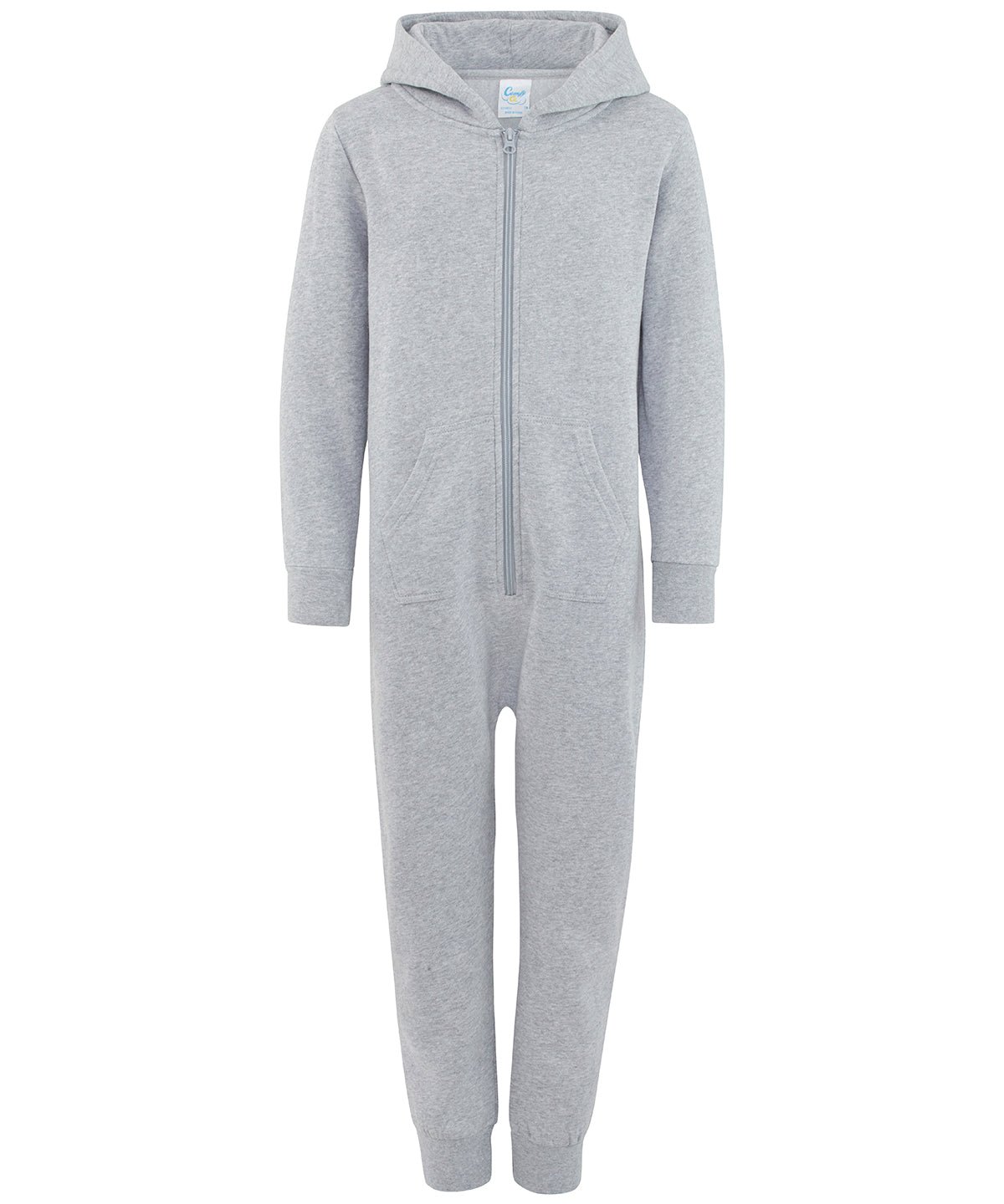 Tryck din logga på Jumpsuits från Comfy Co - Anpassa Barn allt-i-ett i färgen Ljunggrå för företag, föreningar och privatpersoner