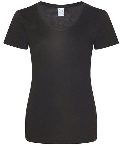 Tryck din logga på T-shirts från Comfy Co - Anpassa Gals lounge T i färgen Svart för företag, föreningar och privatpersoner