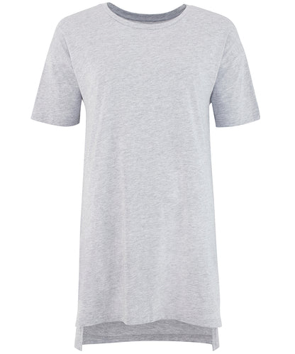 Tryck din logga på T-shirts från Comfy Co - Anpassa Gals överdimensionerad lounge T i färgen Ljunggrå för företag, föreningar och privatpersoner