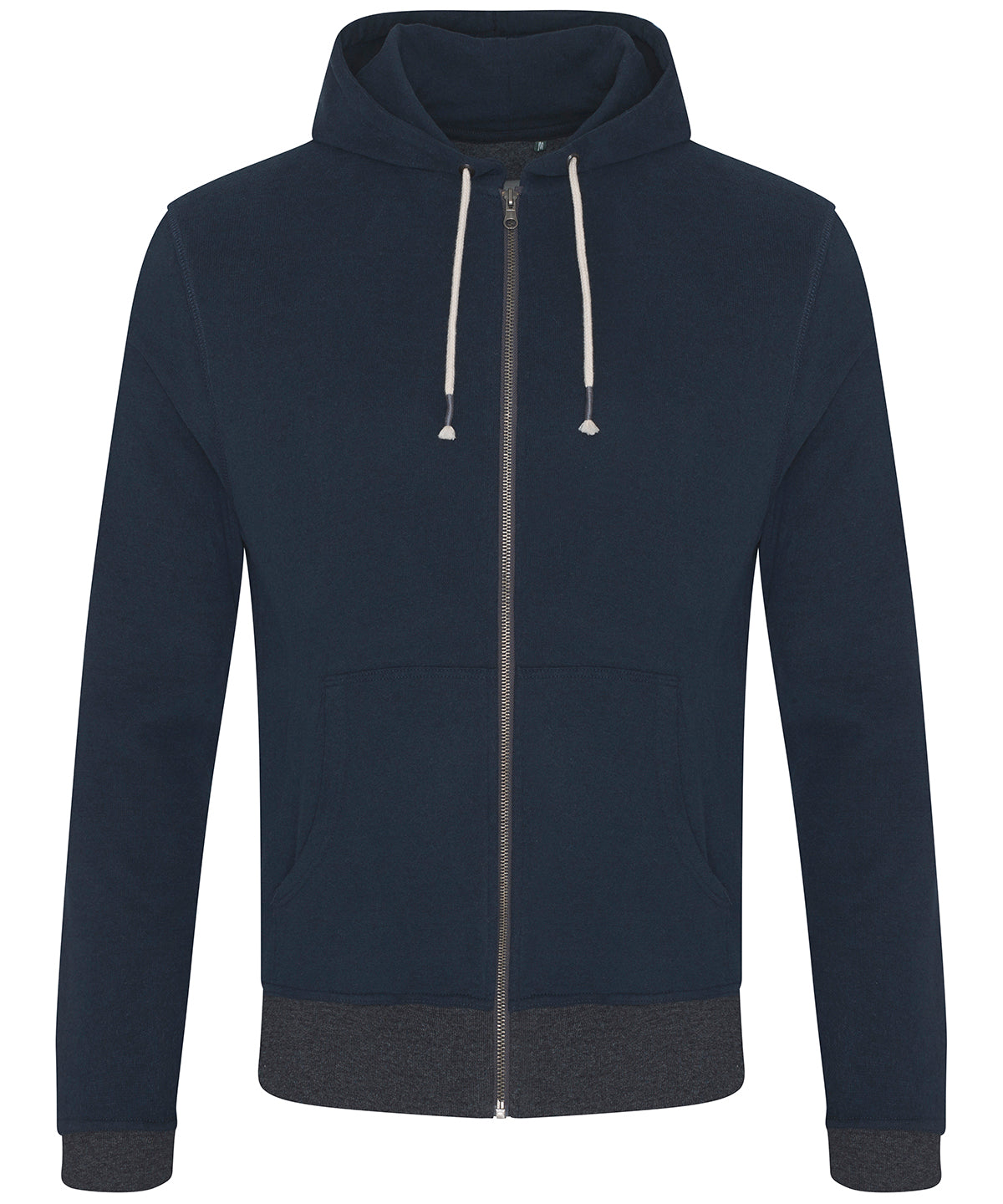 Tryck din logga på Hoodies från AWDis Ecologie - Anpassa AWDis Ecologie - Okavango Regen Zoodie i färgen Marinblå för företag, föreningar och privatpersoner