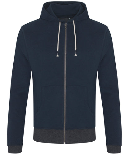 Tryck din logga på Hoodies från AWDis Ecologie - Anpassa AWDis Ecologie - Okavango Regen Zoodie i färgen Marinblå för företag, föreningar och privatpersoner
