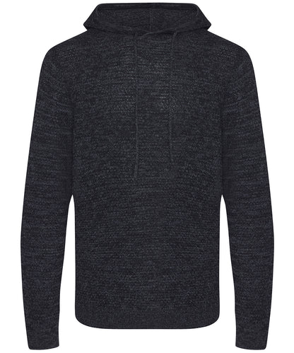 Tryck din logga på Hoodies från AWDis Ecologie - Anpassa AWDis Ecologie - Iguazu Regenererad Stickad Hoodie i färgen Svart för företag, föreningar och privatpersoner