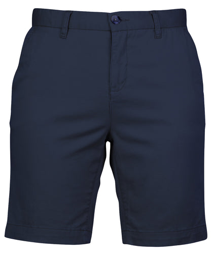 Tryck din logga på Shorts från Front Row - Anpassa Chino-shorts med stretch för damer i färgen Marinblå för företag, föreningar och privatpersoner