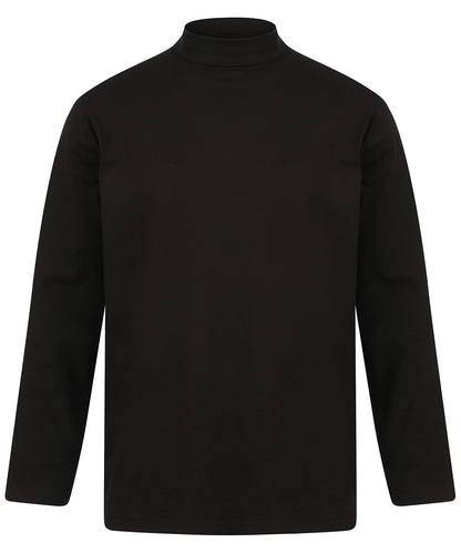 Tryck din logga på Sweatshirts från Henbury - Anpassa Henbury - Långärmad Top med Rullhals i färgen Svart för företag, föreningar och privatpersoner