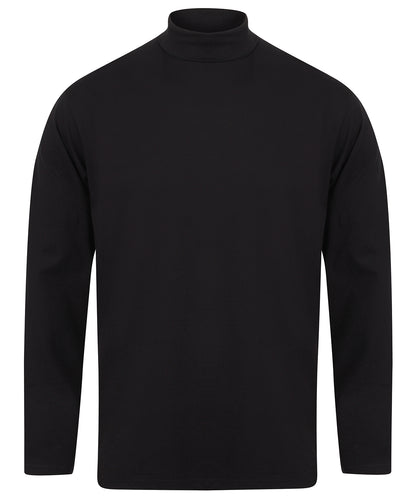 Tryck din logga på Sweatshirts från Henbury - Anpassa Henbury - Långärmad Top med Rullhals i färgen Marinblå för företag, föreningar och privatpersoner
