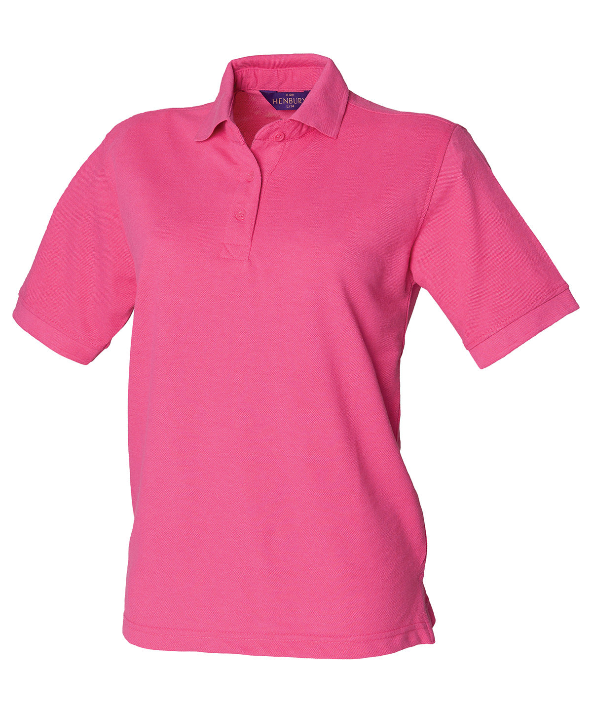 Tryck din logga på Piké från Henbury - Anpassa 65/35 Polo - Dam i färgen Fuchsia för företag, föreningar och privatpersoner