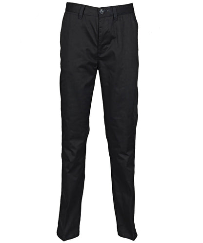 Tryck din logga på Chinos från Henbury - Anpassa Chinobyxa 65/35 med platt front för dam i färgen Svart för företag, föreningar och privatpersoner