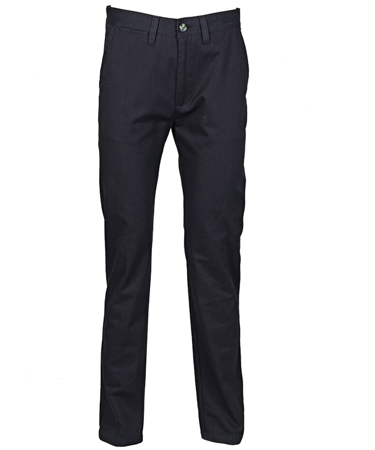 Tryck din logga på Chinos från Henbury - Anpassa Chinobyxa 65/35 med platt front för dam i färgen Marinblå för företag, föreningar och privatpersoner