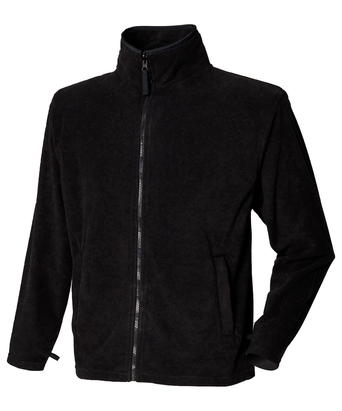 Tryck din logga på Fleece från Henbury - Anpassa Jacka i microfleece i färgen Svart för företag, föreningar och privatpersoner