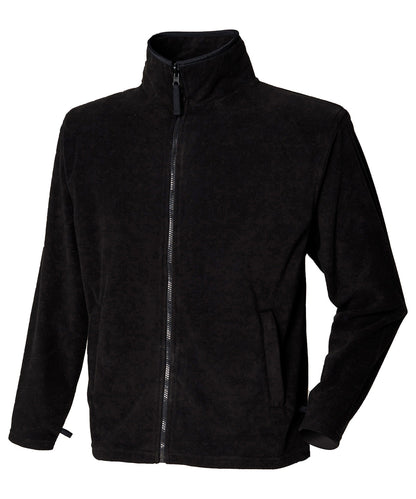 Tryck din logga på Fleece från Henbury - Anpassa Jacka i microfleece i färgen Svart för företag, föreningar och privatpersoner