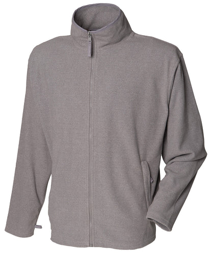Tryck din logga på Fleece från Henbury - Anpassa Jacka i microfleece i färgen Ljunggrå för företag, föreningar och privatpersoner