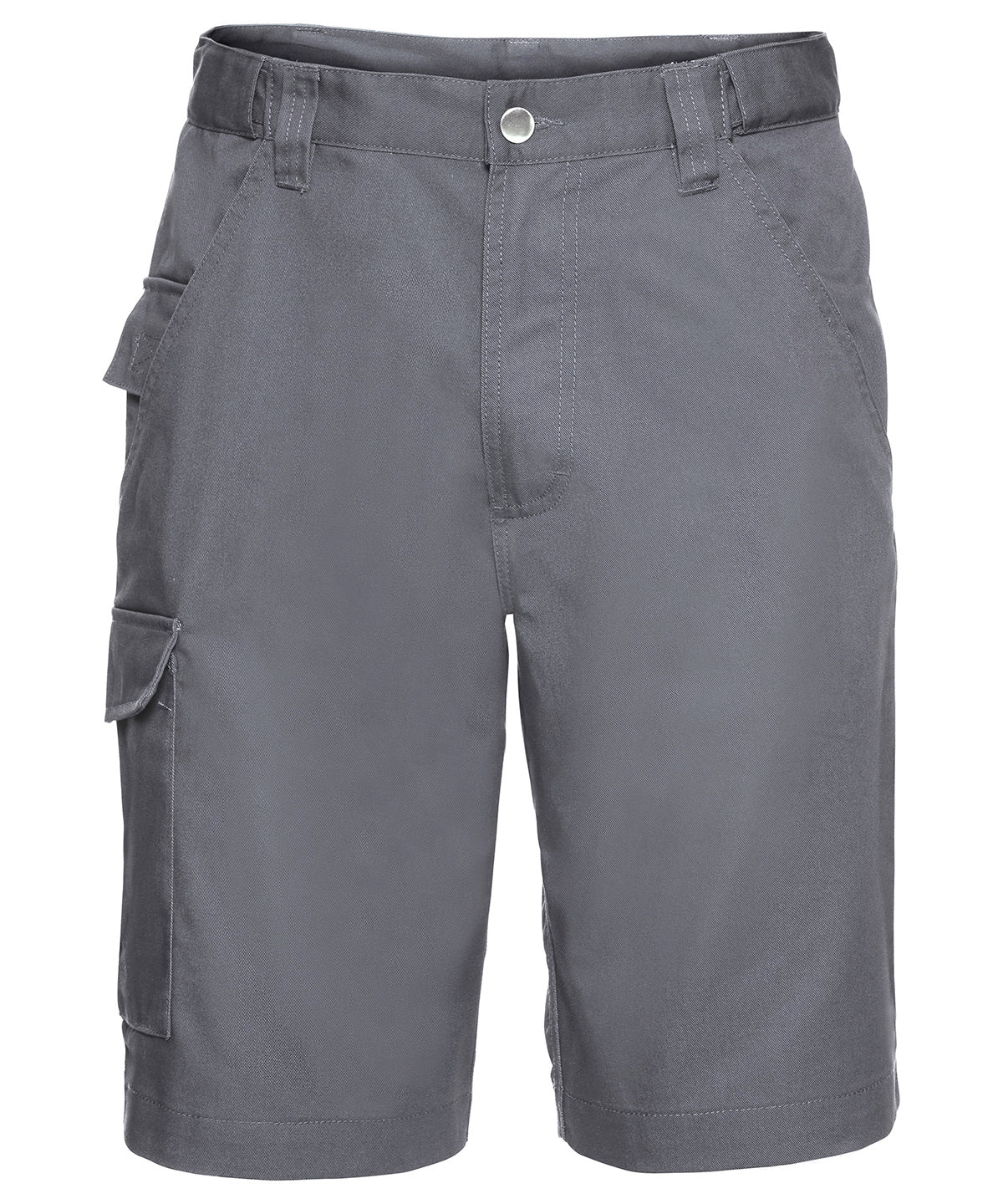 Tryck din logga på Shorts från Russell Europe - Anpassa Shorts i polycotton twill för arbetskläder i färgen Mörkgrå för företag, föreningar och privatpersoner