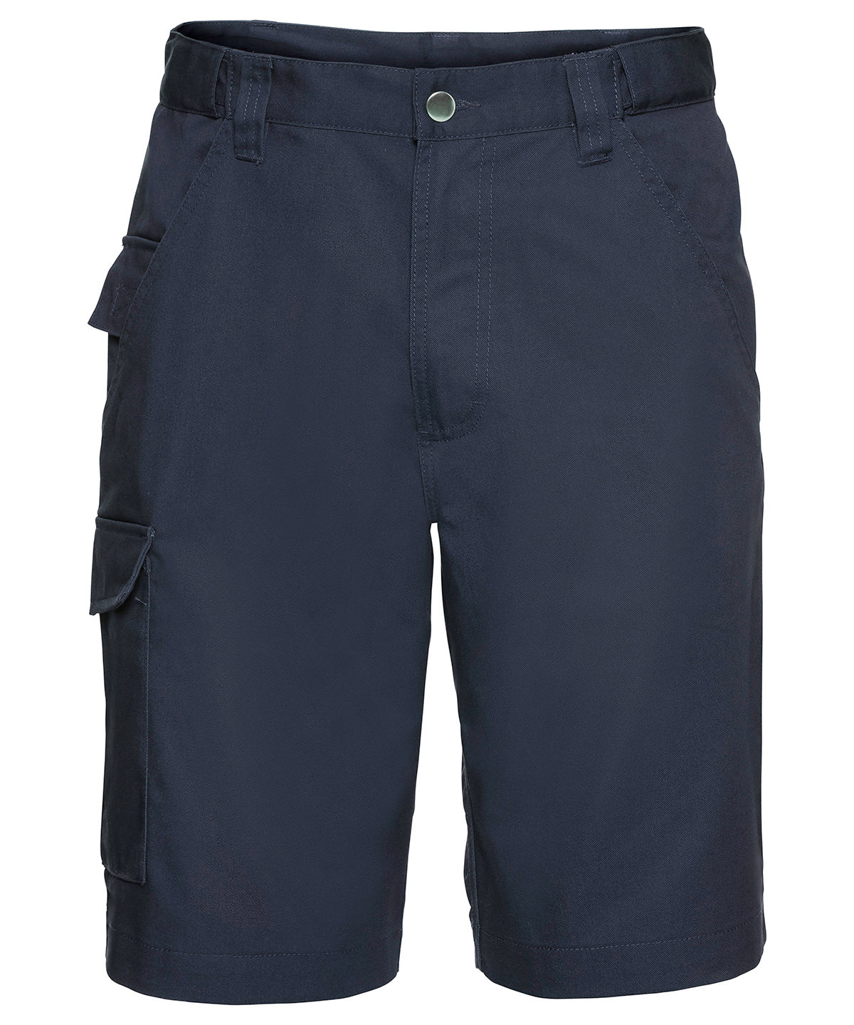 Tryck din logga på Shorts från Russell Europe - Anpassa Shorts i polycotton twill för arbetskläder i färgen Marinblå för företag, föreningar och privatpersoner