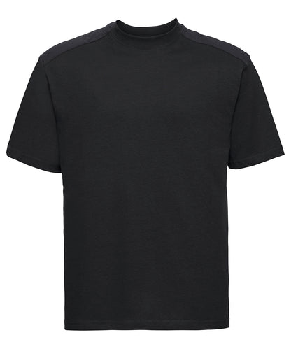 Tryck din logga på T-shirts från Russell Europe - Anpassa Workwear T-Shirt - Herr i färgen Svart för företag, föreningar och privatpersoner