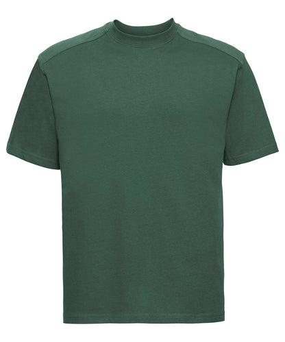 Tryck din logga på T-shirts från Russell Europe - Anpassa Workwear T-Shirt - Herr i färgen Djup grön för företag, föreningar och privatpersoner
