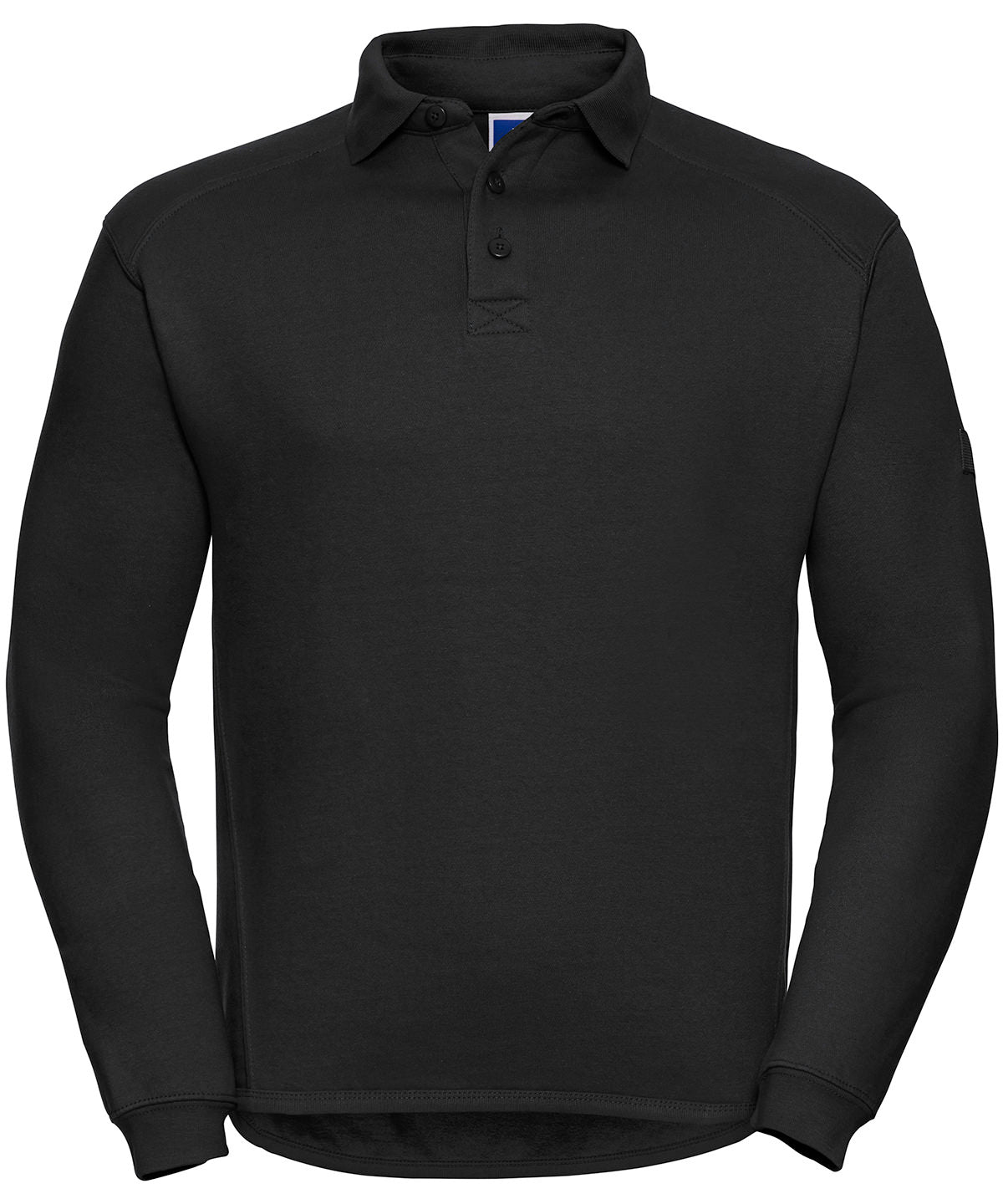 Tryck din logga på Sweatshirts från Russell Europe - Anpassa Russell Europe - Sweatshirt med Kraftig Krage i färgen Svart för företag, föreningar och privatpersoner