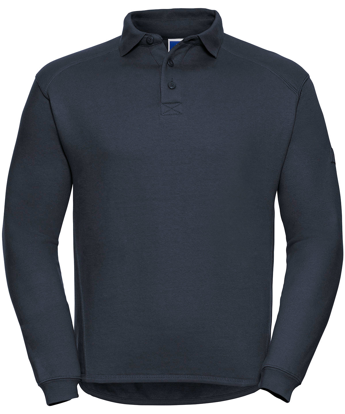 Tryck din logga på Sweatshirts från Russell Europe - Anpassa Russell Europe - Sweatshirt med Kraftig Krage i färgen Marinblå för företag, föreningar och privatpersoner