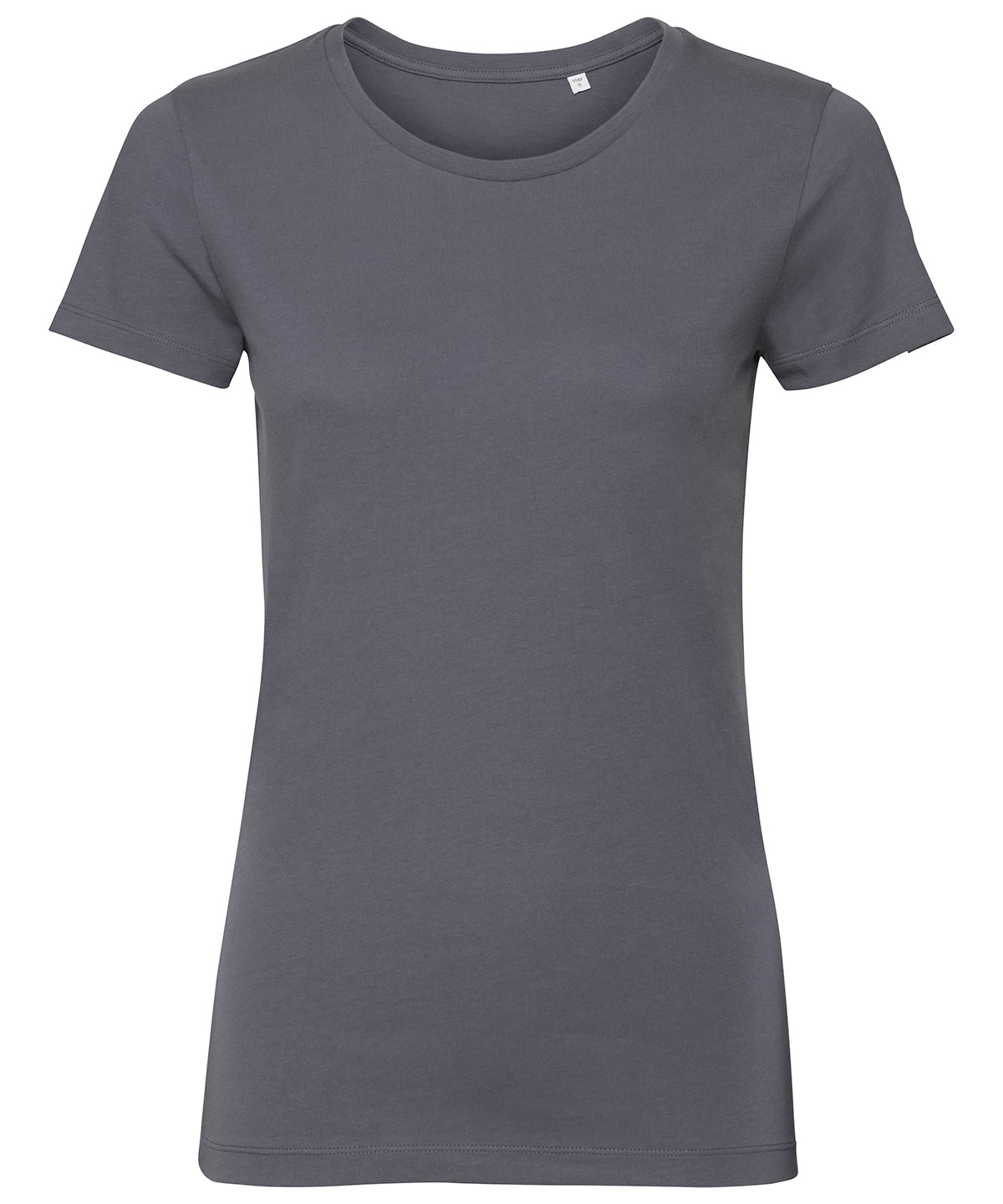 Tryck din logga på T-shirts från Russell Europe - Anpassa Pure Organic T-Shirt - Dam i färgen Mörkgrå för företag, föreningar och privatpersoner