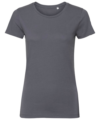 Tryck din logga på T-shirts från Russell Europe - Anpassa Pure Organic T-Shirt - Dam i färgen Mörkgrå för företag, föreningar och privatpersoner