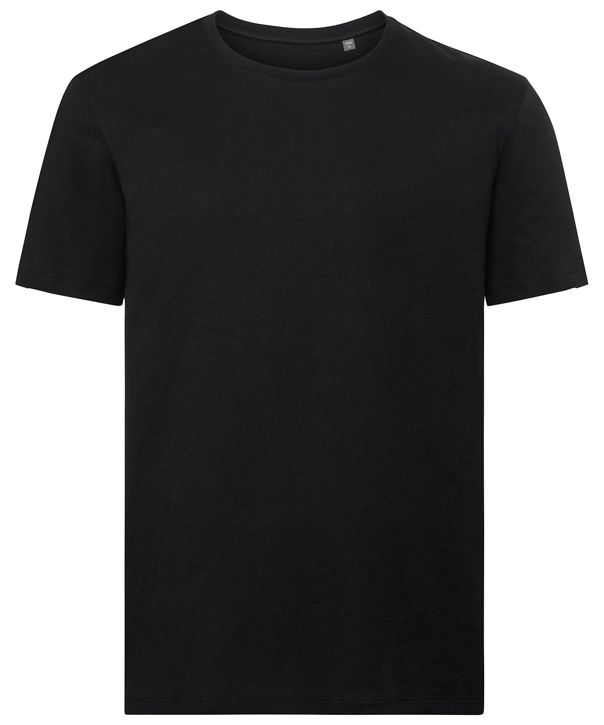 Tryck din logga på T-shirts från Russell Europe - Anpassa Pure Organic T‑Shirt i färgen Svart för företag, föreningar och privatpersoner