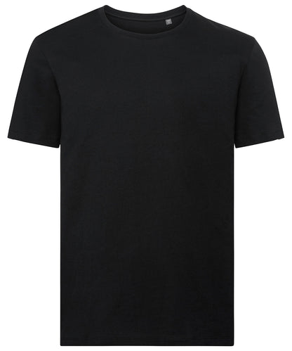 Tryck din logga på T-shirts från Russell Europe - Anpassa Pure Organic T‑Shirt i färgen Svart för företag, föreningar och privatpersoner