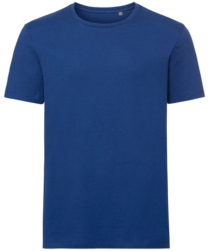 Tryck din logga på T-shirts från Russell Europe - Anpassa Pure Organic T‑Shirt i färgen Royal XL för företag, föreningar och privatpersoner