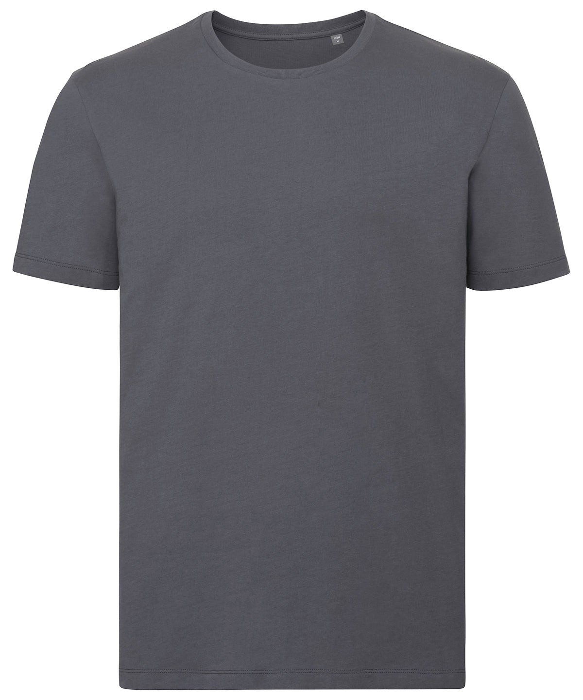 Tryck din logga på T-shirts från Russell Europe - Anpassa Pure Organic T‑Shirt i färgen Mörkgrå för företag, föreningar och privatpersoner