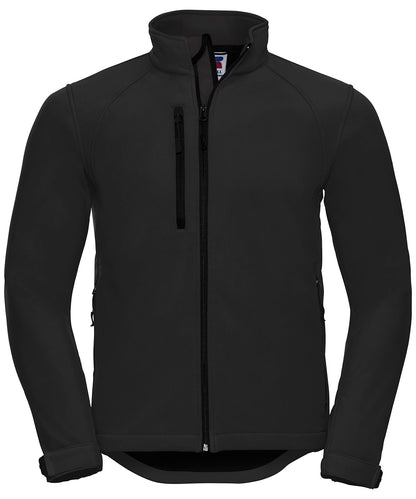 Tryck din logga på Softshelljackor från Russell Europe - Anpassa Softshell-jacka i färgen Svart för företag, föreningar och privatpersoner