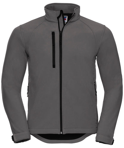 Tryck din logga på Softshelljackor från Russell Europe - Anpassa Softshell-jacka i färgen Silver för företag, föreningar och privatpersoner