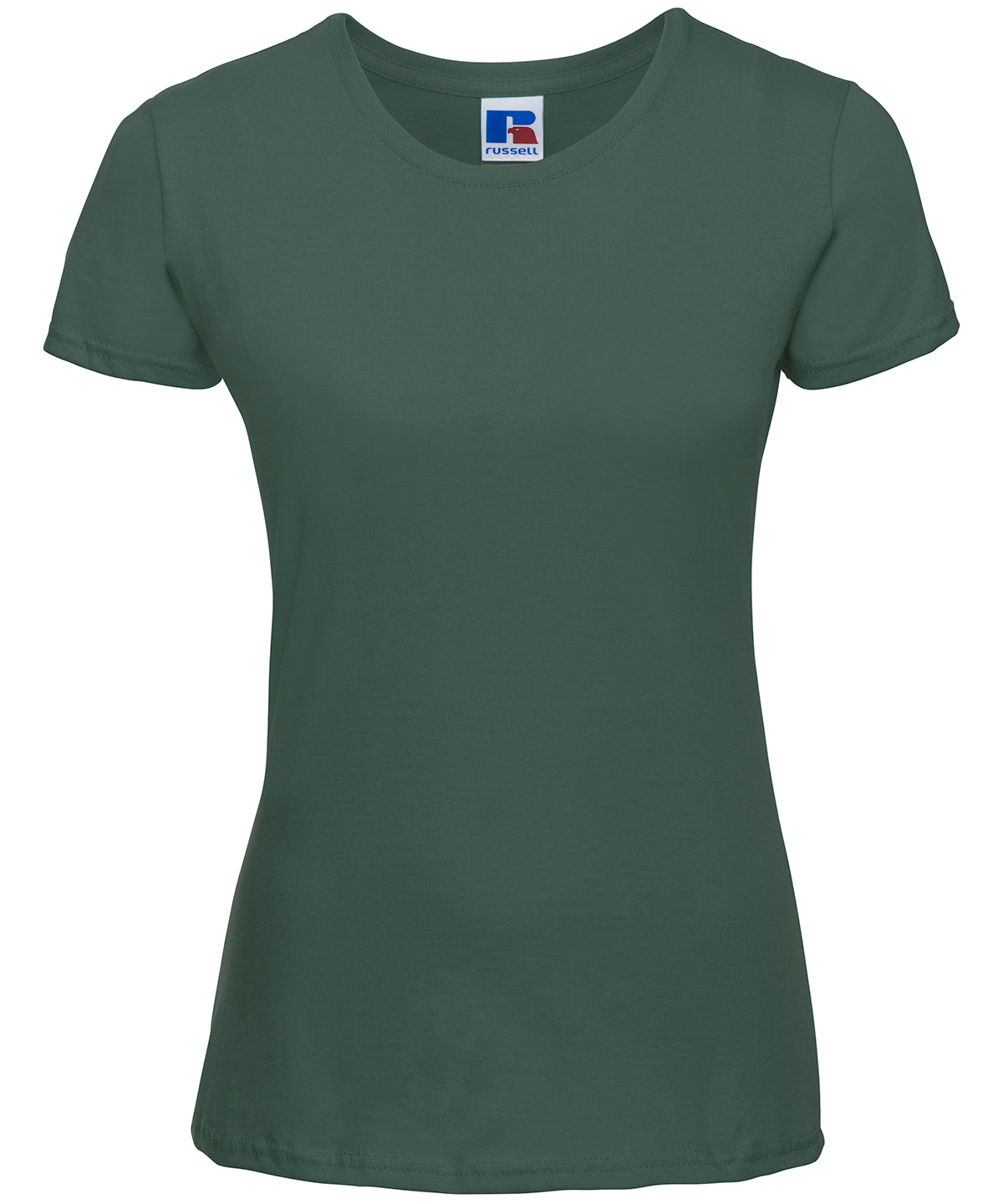 Tryck din logga på T-shirts från Russell Europe - Anpassa Slim T-Shirt – Dam i färgen Djup grön för företag, föreningar och privatpersoner
