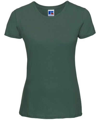 Tryck din logga på T-shirts från Russell Europe - Anpassa Slim T-Shirt – Dam i färgen Djup grön för företag, föreningar och privatpersoner