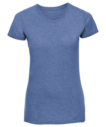 Tryck din logga på T-shirts från Russell Europe - Anpassa HD T-Shirt – Dam i färgen Mellanblå för företag, föreningar och privatpersoner