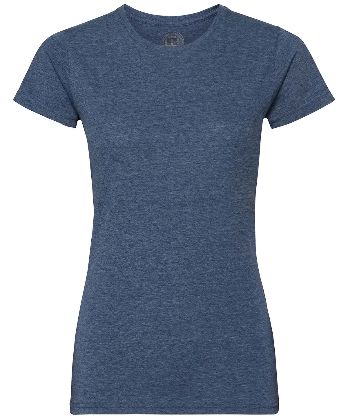 Tryck din logga på T-shirts från Russell Europe - Anpassa HD T-Shirt – Dam i färgen Marinblå för företag, föreningar och privatpersoner
