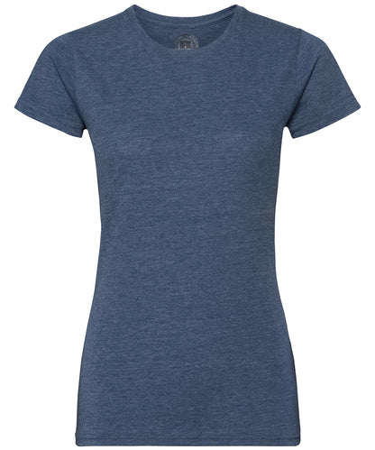 Tryck din logga på T-shirts från Russell Europe - Anpassa HD T-Shirt – Dam i färgen Marinblå för företag, föreningar och privatpersoner
