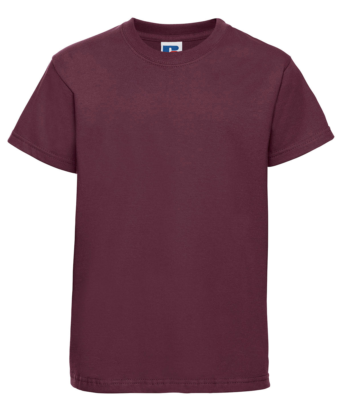 Tryck din logga på T-shirts från Russell Europe - Anpassa Classic T-Shirt – Barn i färgen Burgundy för företag, föreningar och privatpersoner