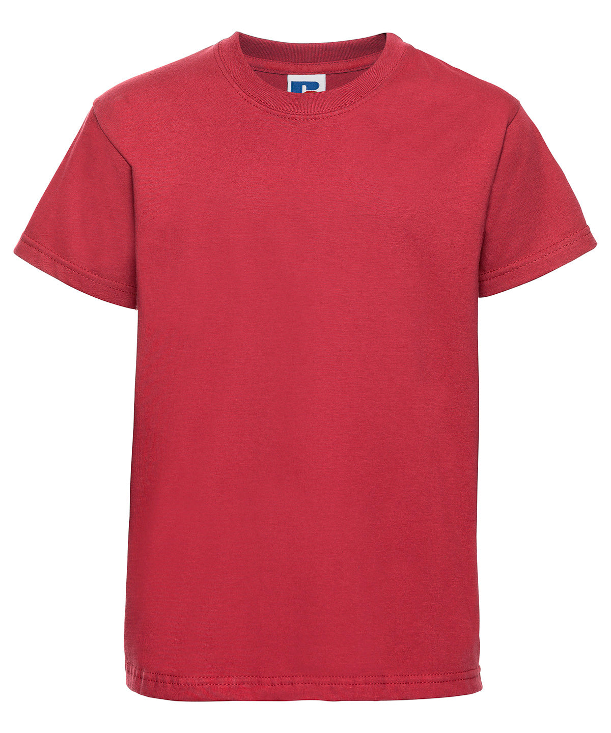 Tryck din logga på T-shirts från Russell Europe - Anpassa Classic T-Shirt – Barn i färgen Mellan röd för företag, föreningar och privatpersoner