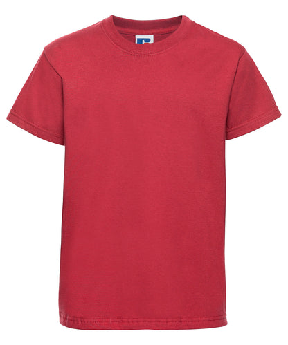 Tryck din logga på T-shirts från Russell Europe - Anpassa Classic T-Shirt – Barn i färgen Mellan röd för företag, föreningar och privatpersoner