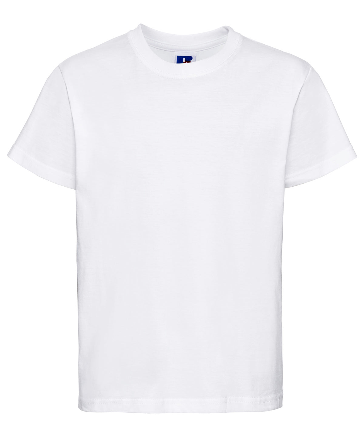 Tryck din logga på T-shirts från Russell Europe - Anpassa Classic T-Shirt – Barn i färgen Vit för företag, föreningar och privatpersoner