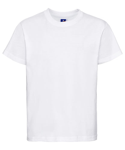 Tryck din logga på T-shirts från Russell Europe - Anpassa Classic T-Shirt – Barn i färgen Vit för företag, föreningar och privatpersoner