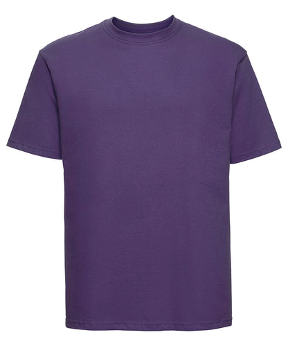 Tryck din logga på T-shirts från Russell Europe - Anpassa Super Ringspun Classic T-Shirt i färgen Mörk lila för företag, föreningar och privatpersoner
