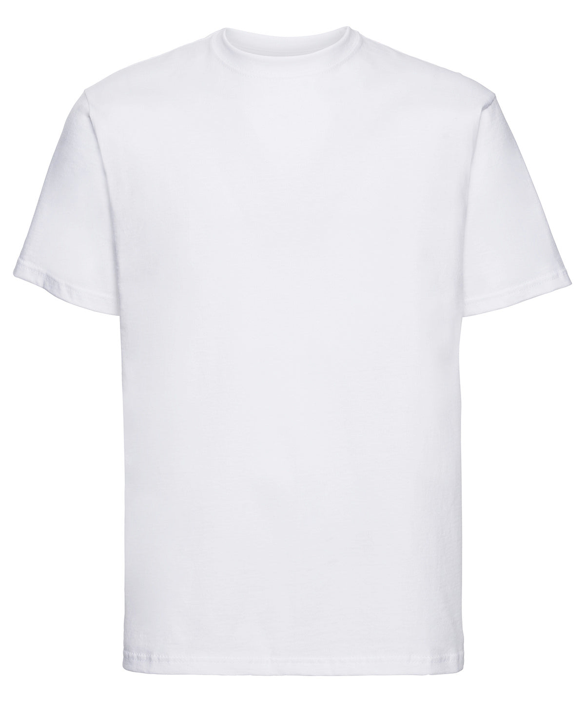 Tryck din logga på T-shirts från Russell Europe - Anpassa Super Ringspun Classic T-Shirt i färgen Vit för företag, föreningar och privatpersoner