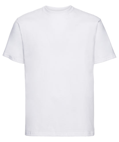 Tryck din logga på T-shirts från Russell Europe - Anpassa Super Ringspun Classic T-Shirt i färgen Vit för företag, föreningar och privatpersoner