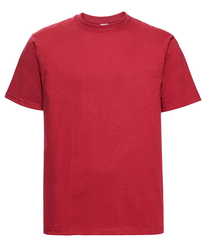 Tryck din logga på T-shirts från Russell Europe - Anpassa Classic Heavyweight Ringspun T-Shirt -Herr i färgen Mellan röd för företag, föreningar och privatpersoner