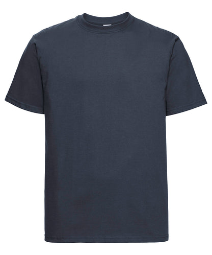 Tryck din logga på T-shirts från Russell Europe - Anpassa Classic Heavyweight Ringspun T-Shirt -Herr i färgen Marinblå för företag, föreningar och privatpersoner